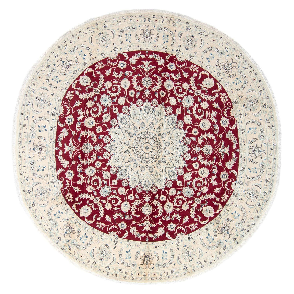 Perser Rug - Nain - Royal round  - 292 x 292 cm - dark red