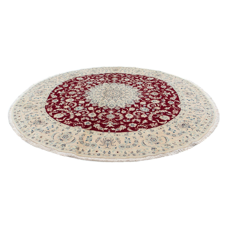 Perser Rug - Nain - Royal round  - 292 x 292 cm - dark red