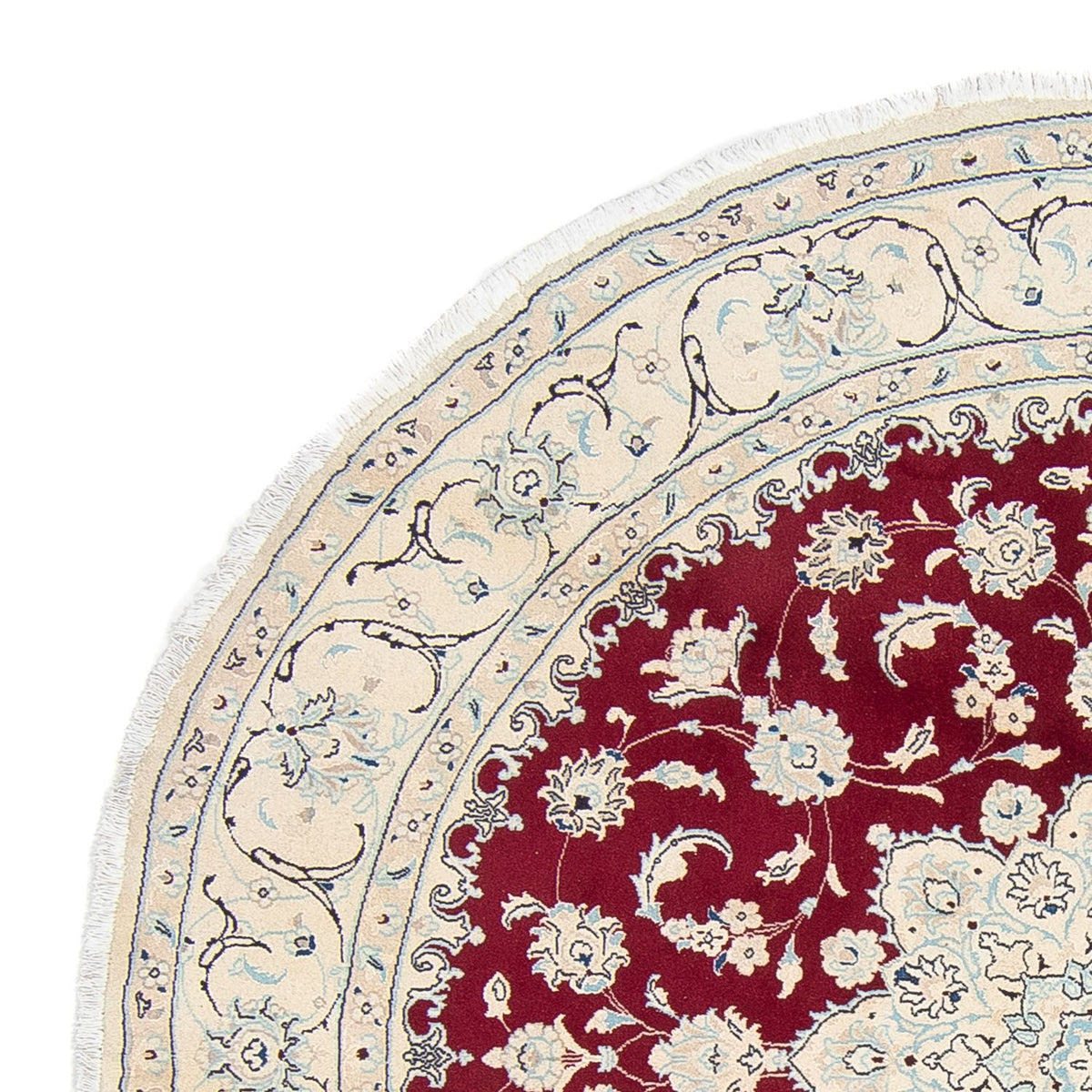 Perser Rug - Nain round  - 246 x 246 cm - dark red