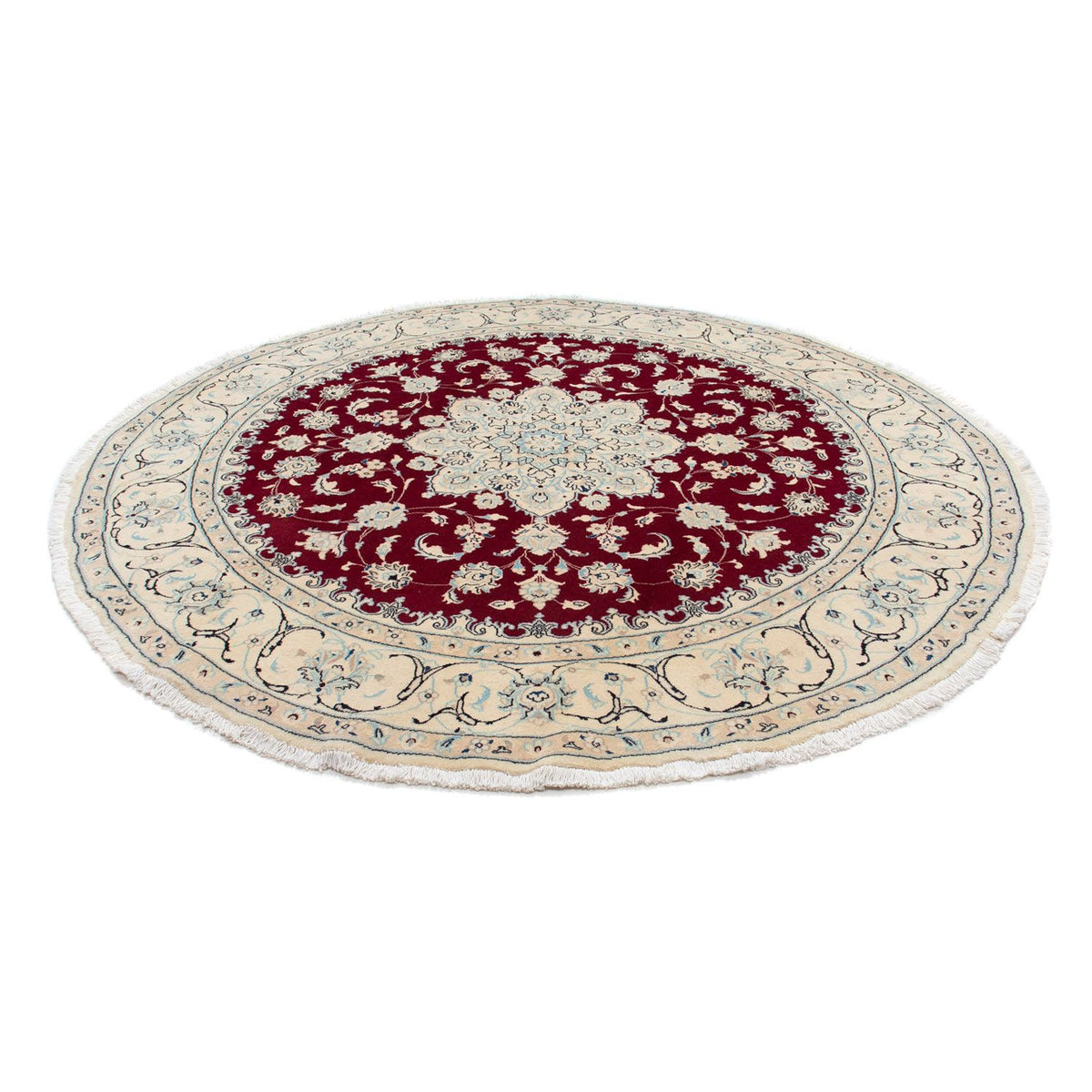 Perser Rug - Nain round  - 246 x 246 cm - dark red