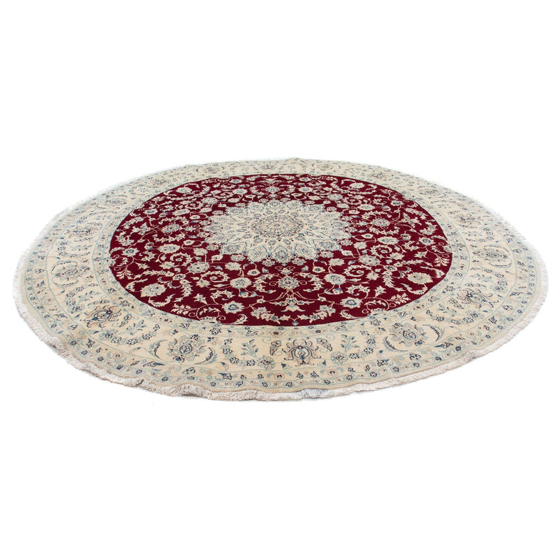 Perser Rug - Nain round  - 302 x 302 cm - dark red