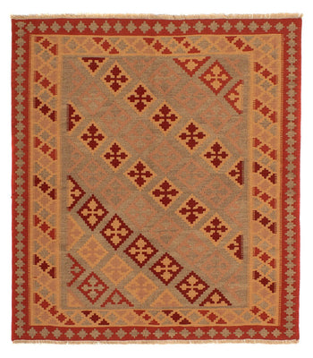 Kelim Rug - Oriental square  - 165 x 161 cm - dark red