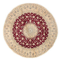 Perser Rug - Nain round  - 287 x 287 cm - dark red