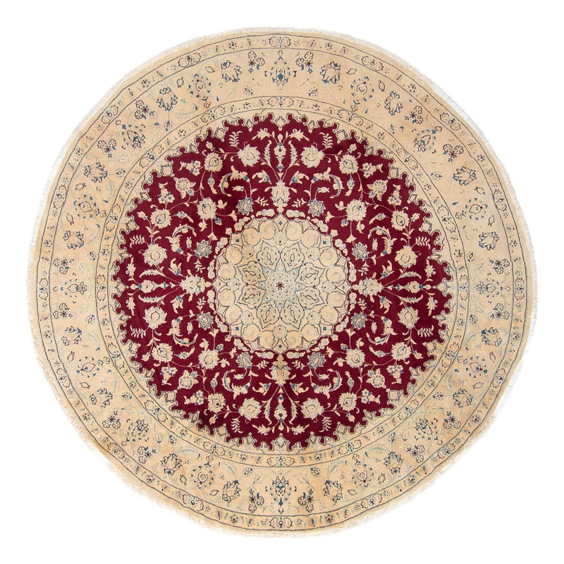 Perser Rug - Nain round  - 287 x 287 cm - dark red