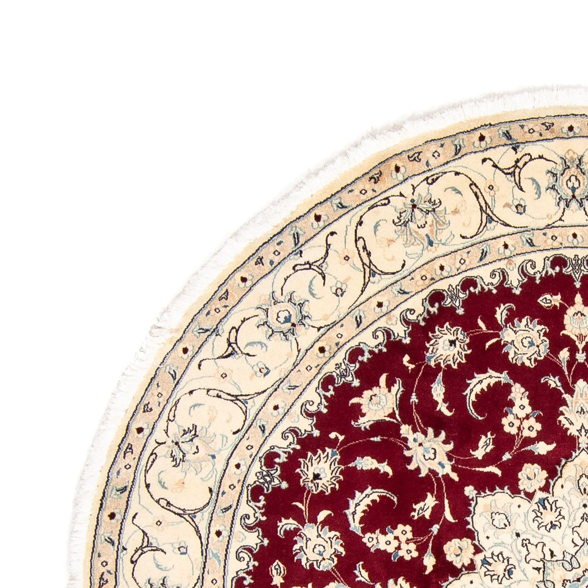 Perser Rug - Nain round  - 245 x 245 cm - dark red