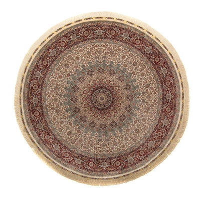 Oriental Rug - Hereke round  - 215 x 215 cm - light brown