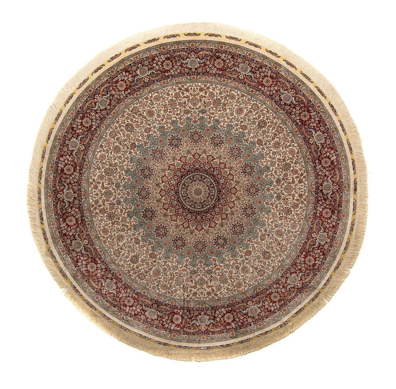 Oriental Rug - Hereke round  - 215 x 215 cm - light brown