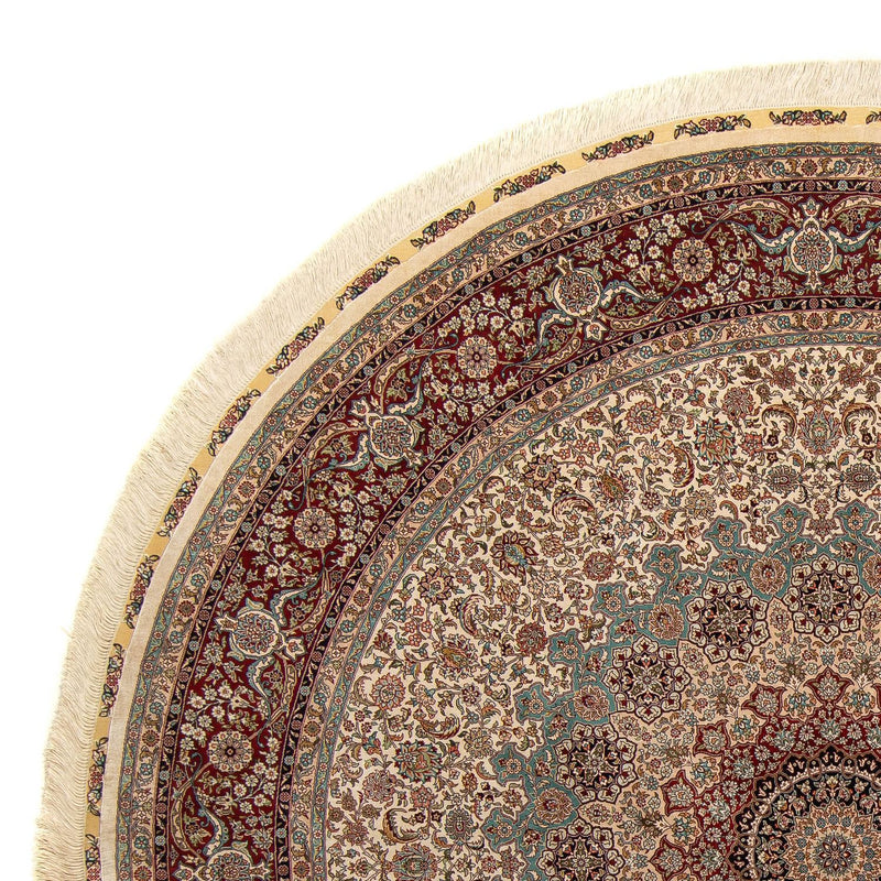 Oriental Rug - Hereke round  - 215 x 215 cm - light brown