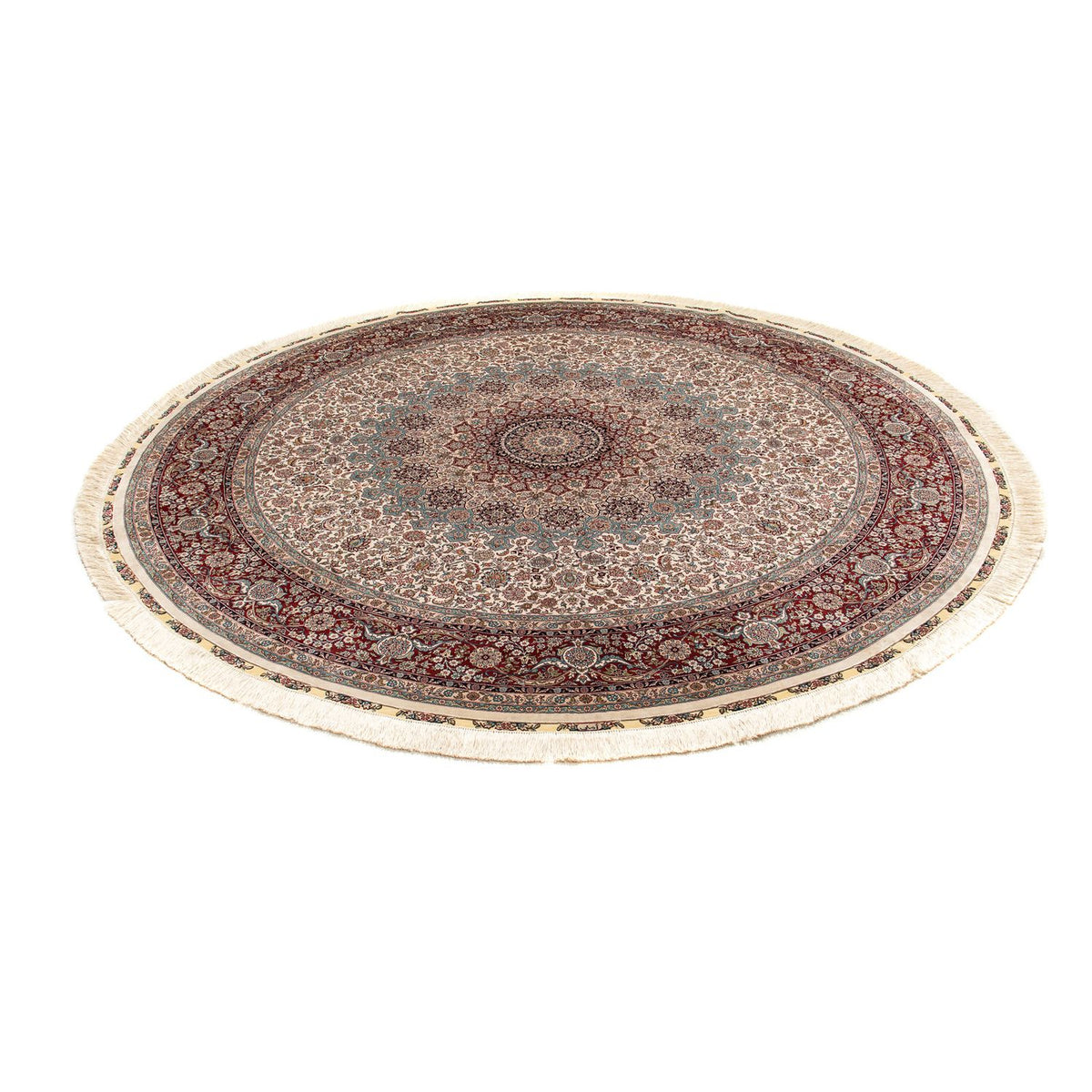 Oriental Rug - Hereke round  - 215 x 215 cm - light brown