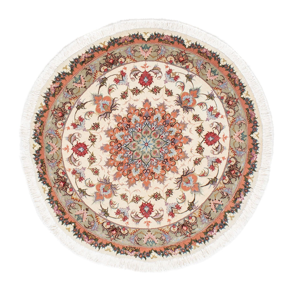 Perser Rug - Tabriz - Royal round  - 100 x 100 cm - beige