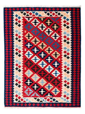 Kelim Rug - Oriental - 202 x 153 cm - red