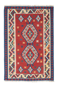 Kelim Rug - Oriental - 222 x 146 cm - dark red