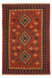 Kelim Rug - Oriental - 198 x 138 cm - dark red