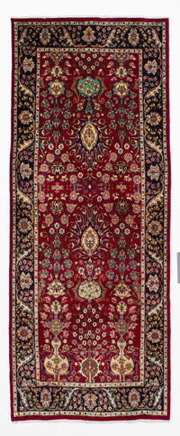 Runner Perser Rug - Tabriz - 265 x 106 cm - dark red