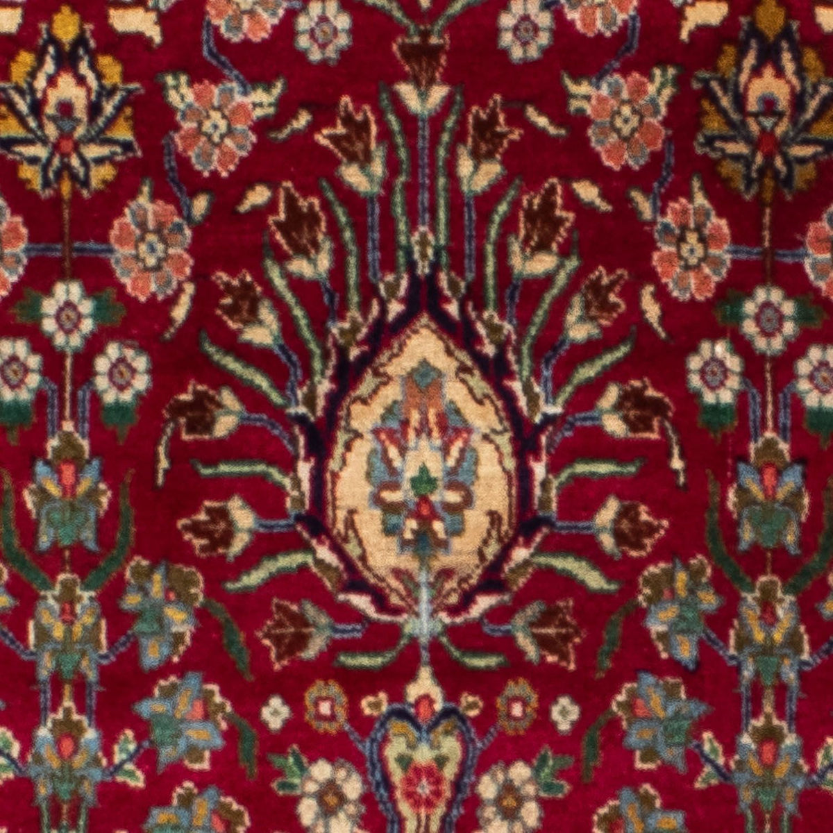 Runner Perser Rug - Tabriz - 265 x 106 cm - dark red