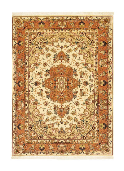 Tabriz - 50 Raj Rug 103x143cm - Persian Rugs - beige