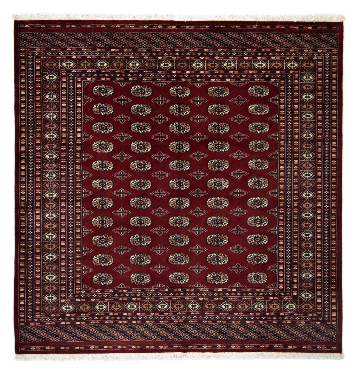 Afghan Rug - Bukhara square  - 207 x 204 cm - red