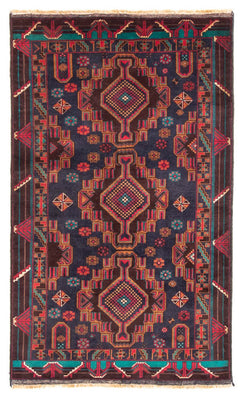 Runner Belutsch Rug - 194 x 108 cm - dark red