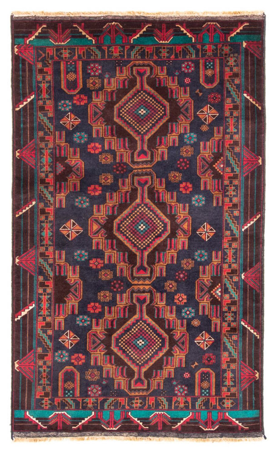 Runner Belutsch Rug - 194 x 108 cm - dark red