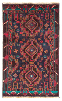 Runner Belutsch Rug - 194 x 108 cm - dark red