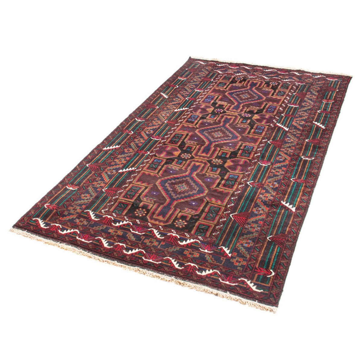 Runner Belutsch Rug - 190 x 106 cm - dark red