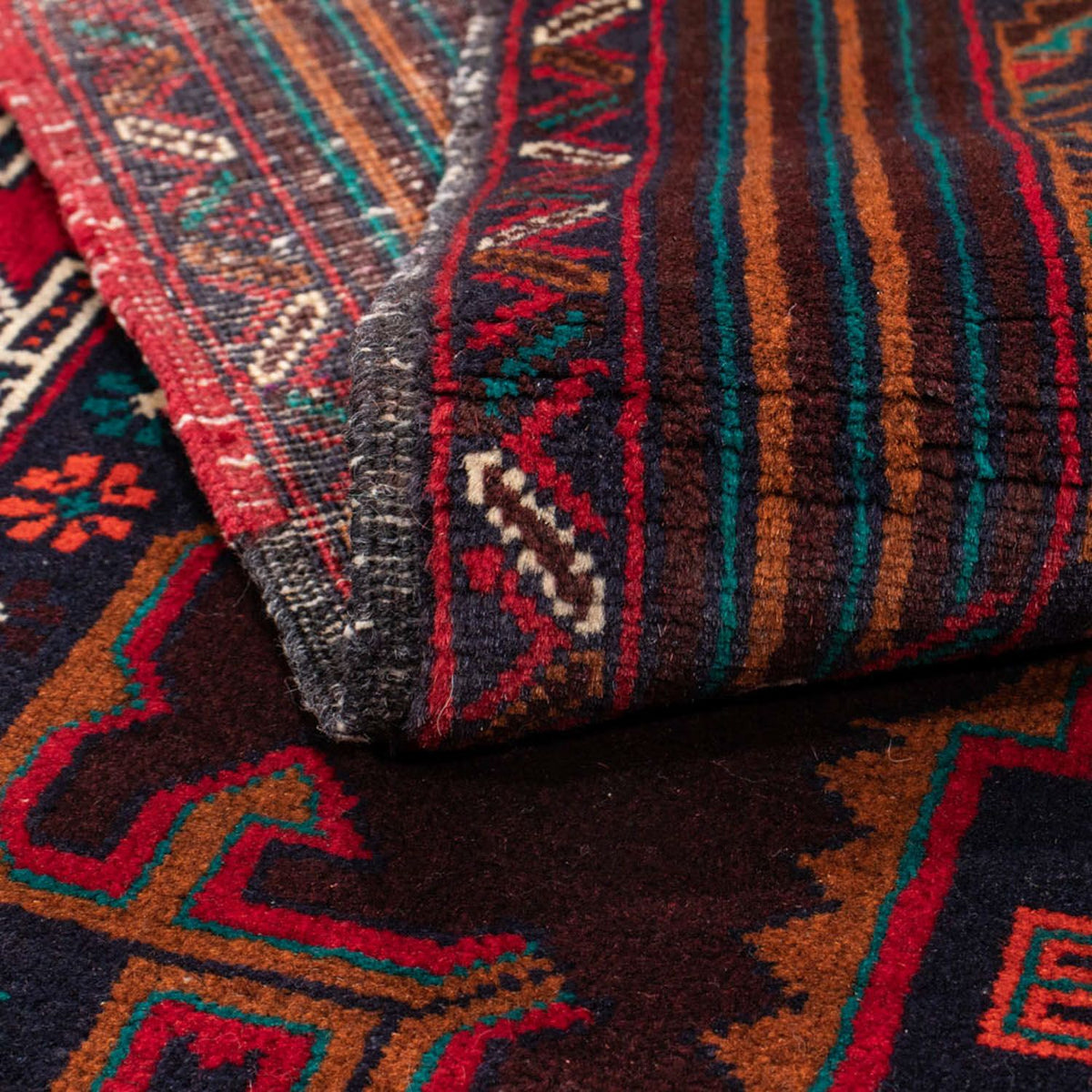 Runner Belutsch Rug - 197 x 105 cm - dark red