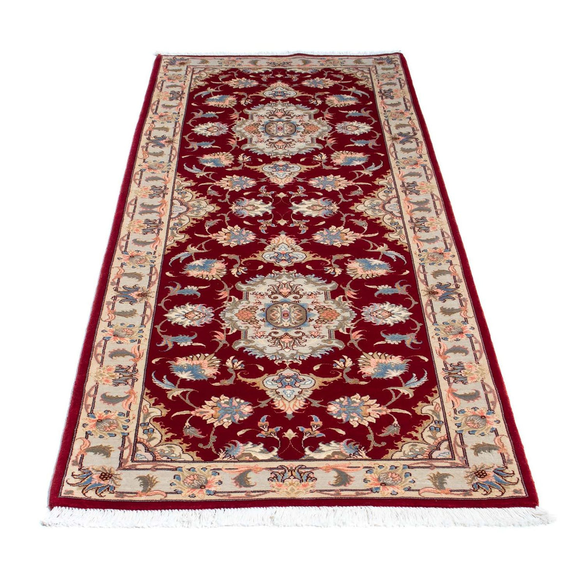 Runner Perser Rug - Tabriz - Royal - 213 x 83 cm - dark red