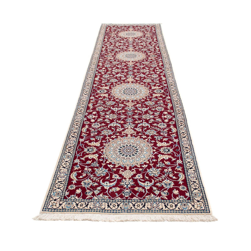 Runner Perser Rug - Nain - Royal - 393 x 89 cm - dark red