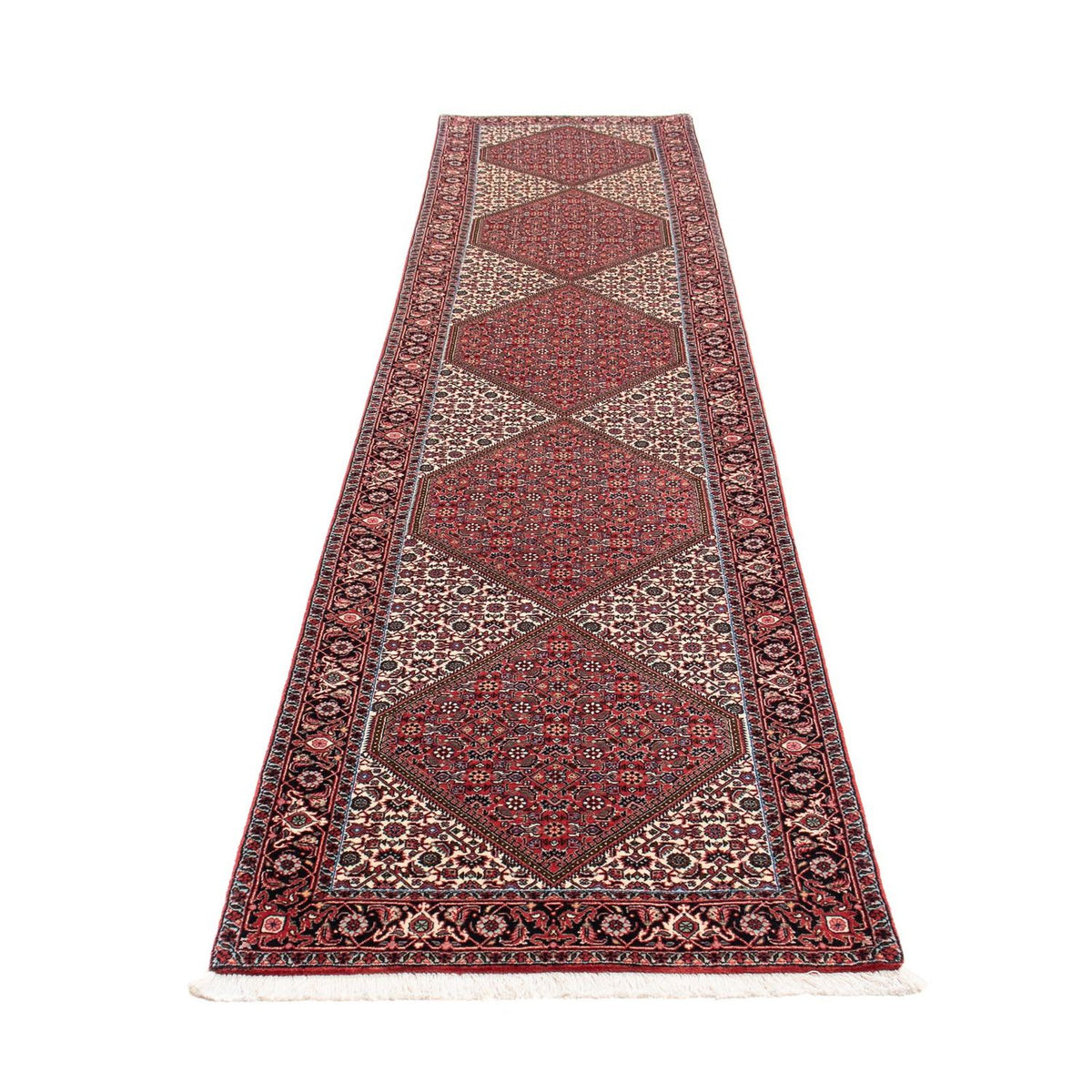 Runner Perser Rug - Bidjar - 403 x 86 cm - dark red