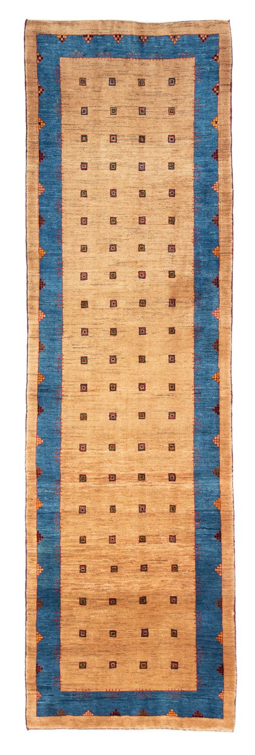 Runner Gabbeh Rug - Loribaft Perser - 300 x 85 cm - light brown