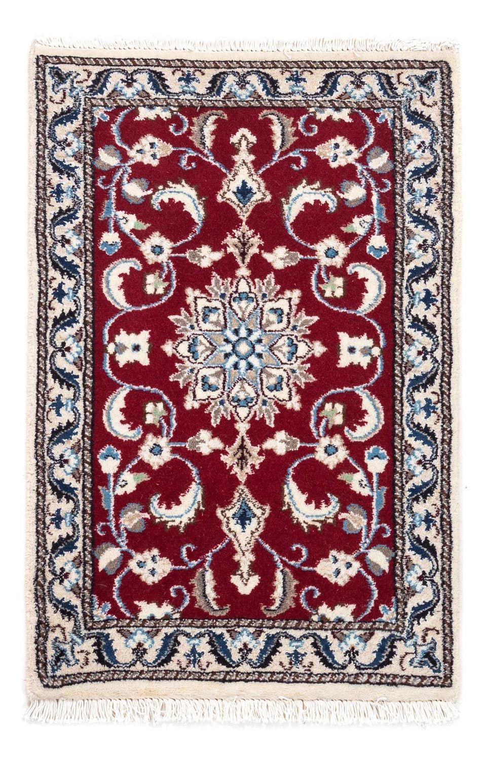 Perser Rug - Nain - 90 x 60 cm - dark red