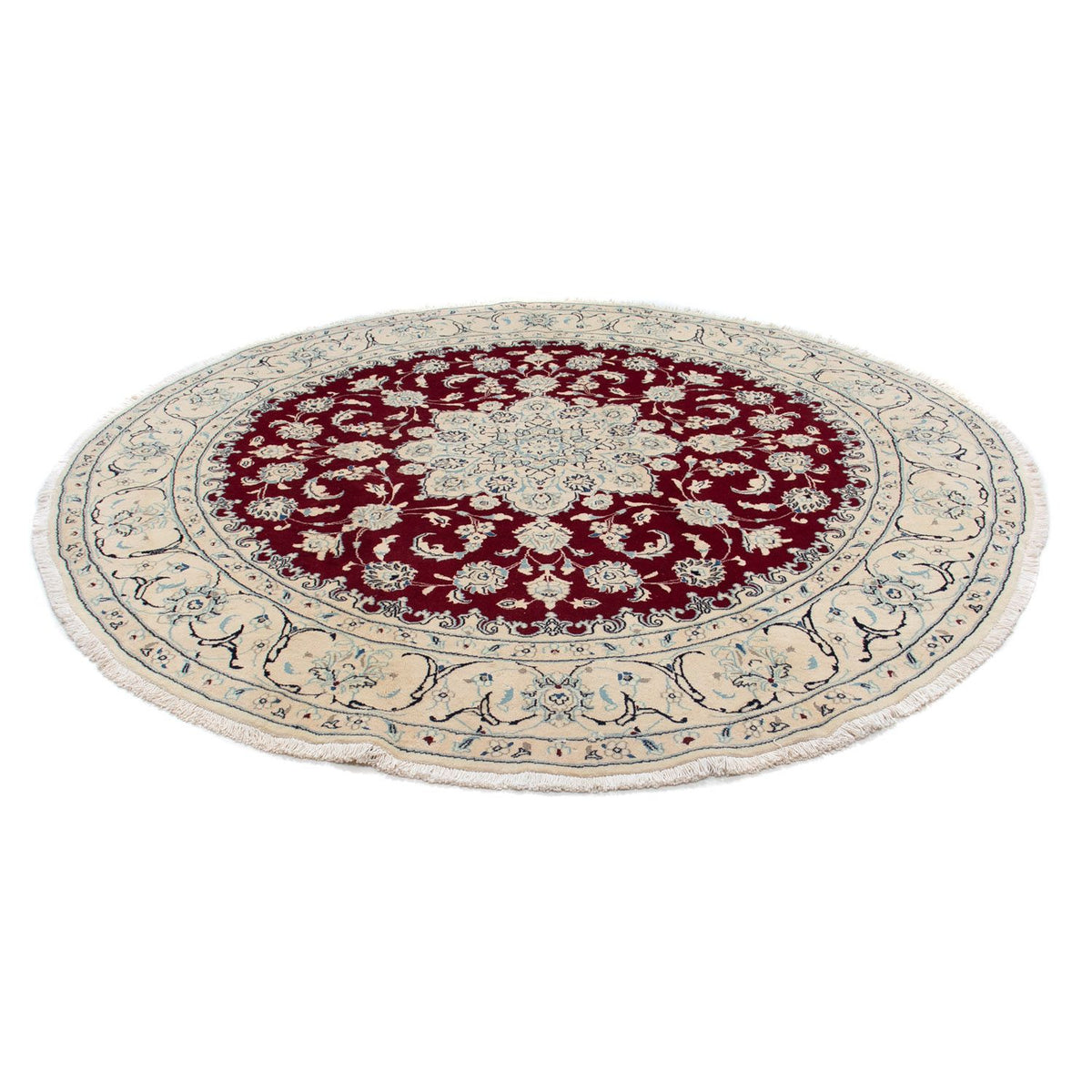 Perser Rug - Nain round  - 245 x 245 cm - dark red