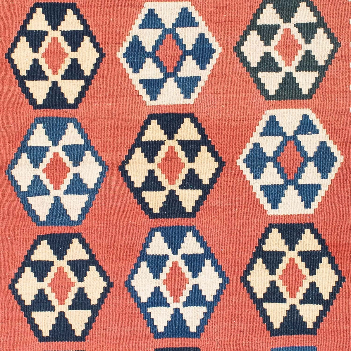 Kelim Rug - Oriental square  - 148 x 121 cm - rust