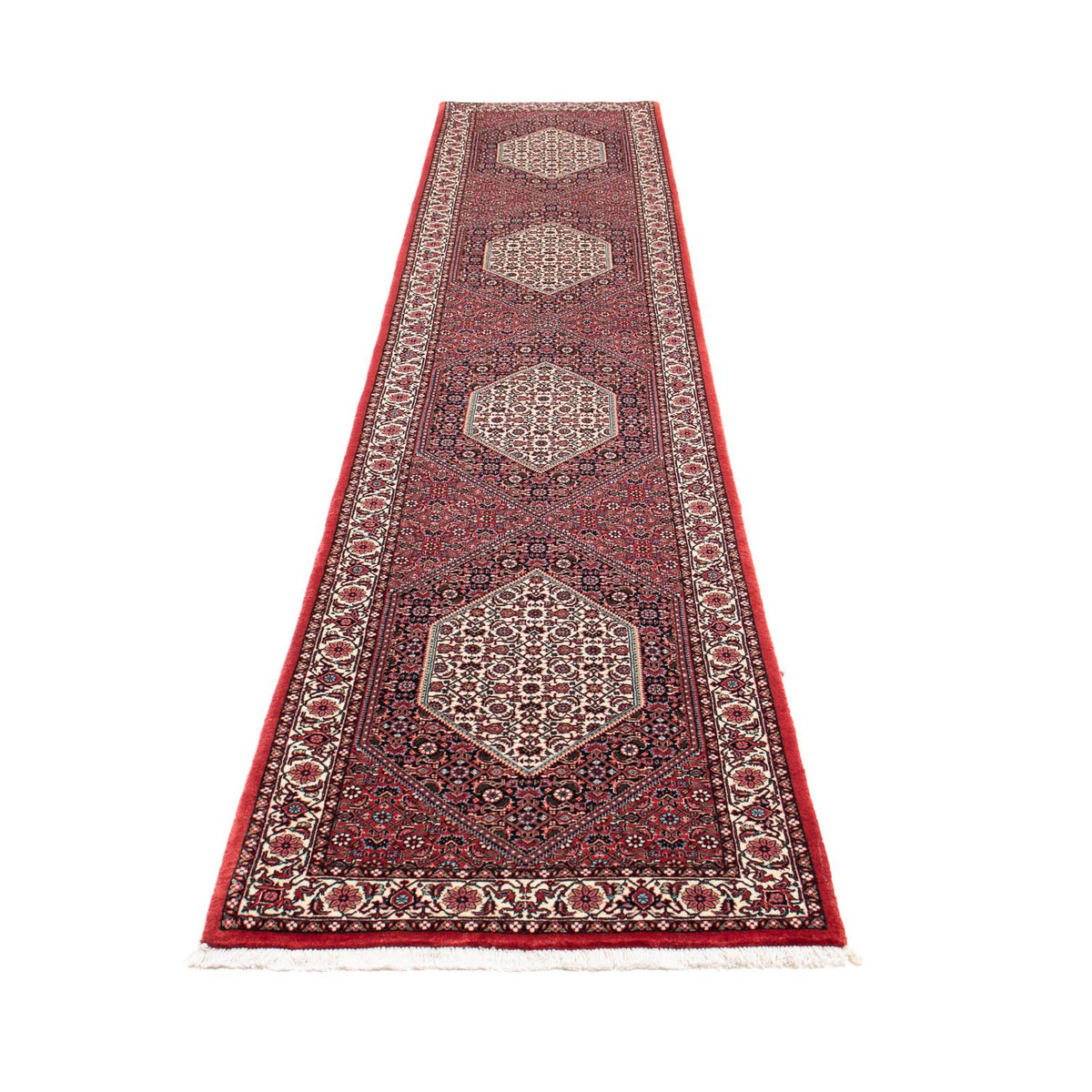 Runner Perser Rug - Bidjar - 415 x 82 cm - dark red