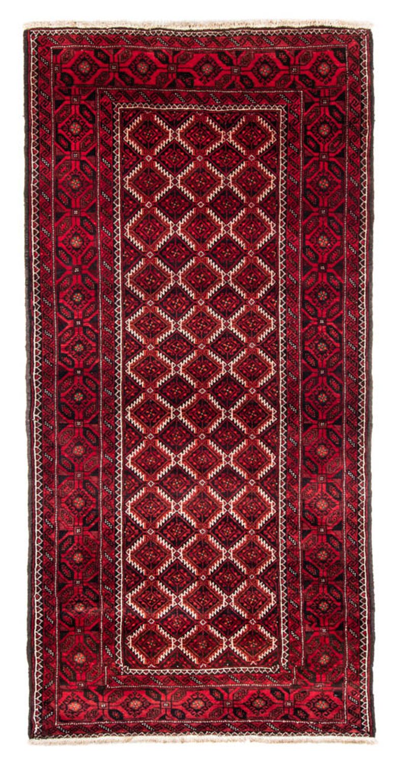 Runner Belutsch Rug - 248 x 117 cm - dark red