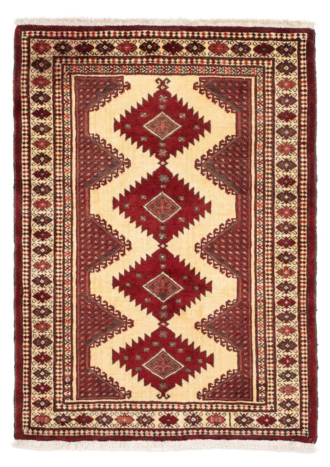 Turkaman Rug - 133 x 92 cm - dark red