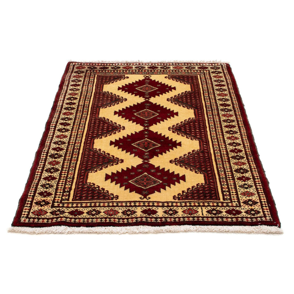 Turkaman Rug - 133 x 92 cm - dark red