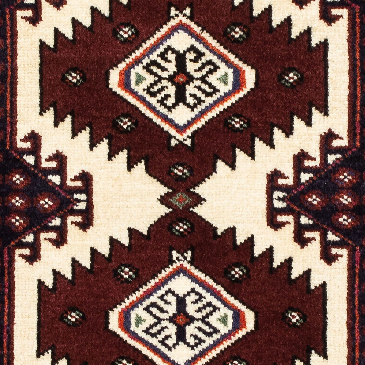 Turkaman Rug - 135 x 90 cm - dark red