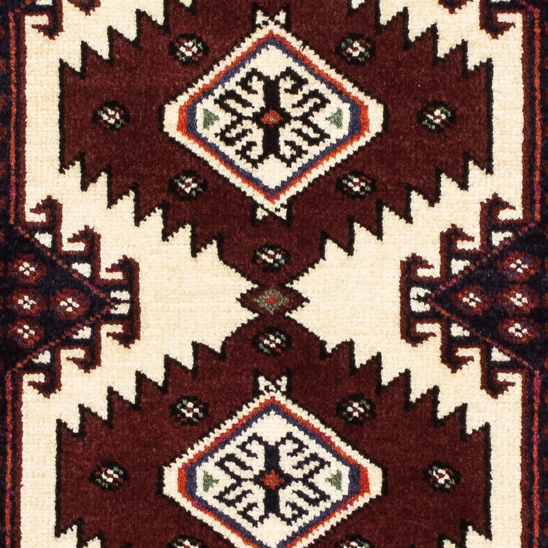 Turkaman Rug - 135 x 90 cm - dark red