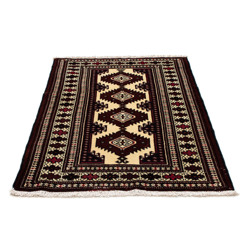 Turkaman Rug - 135 x 90 cm - dark red
