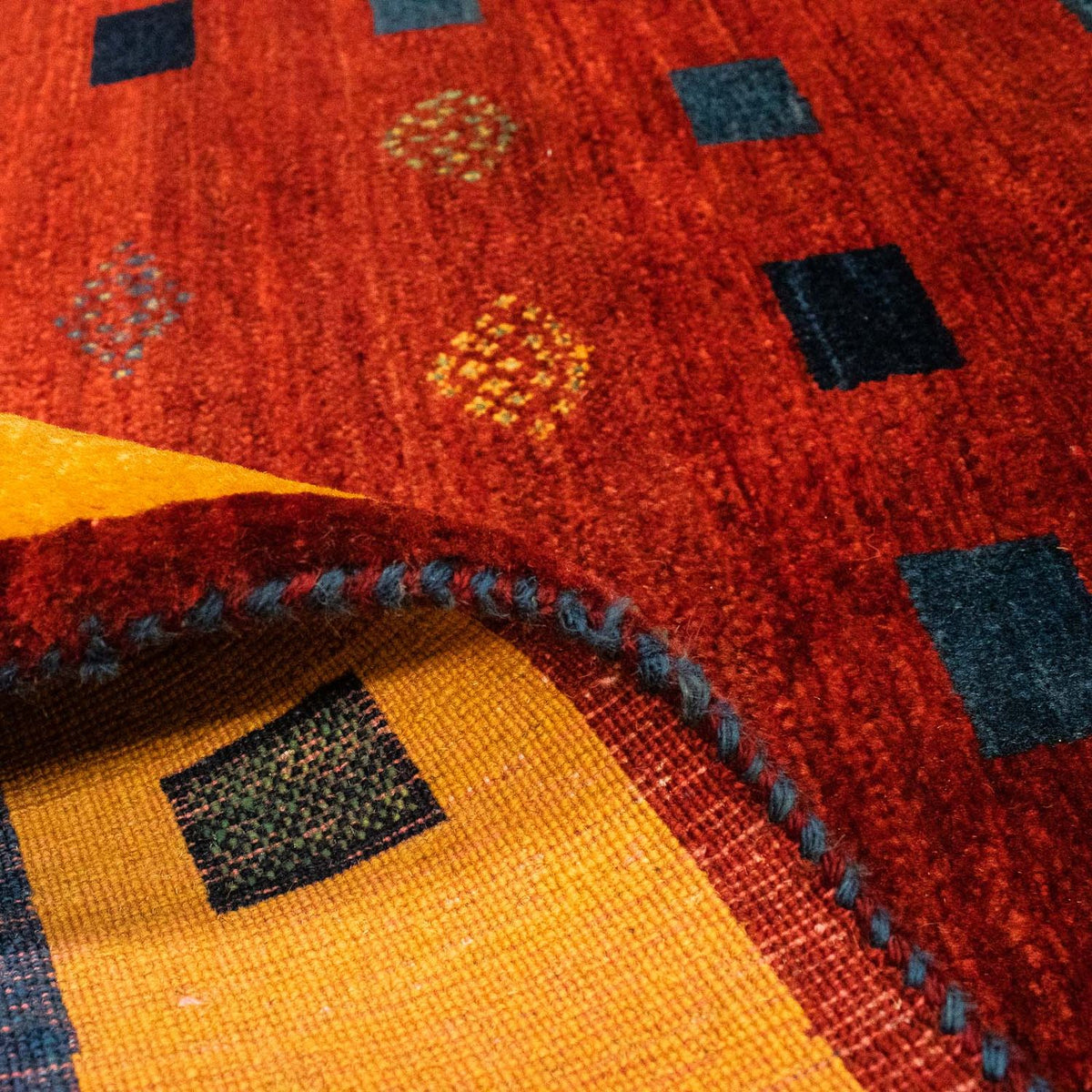 Gabbeh Rug - Loribaft Perser - 145 x 112 cm - dark red