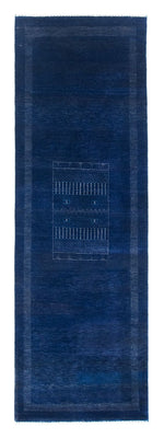 Runner Gabbeh Rug - Loribaft Perser - 242 x 80 cm - dark blue