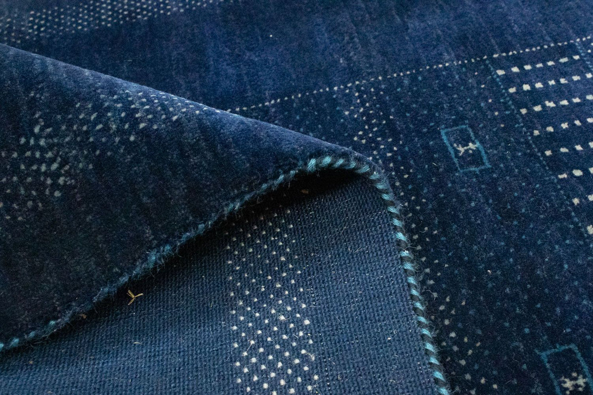 Runner Gabbeh Rug - Loribaft Perser - 242 x 80 cm - dark blue