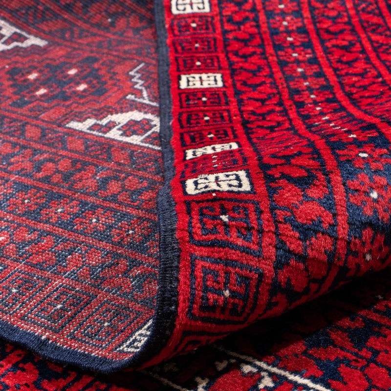Turkaman Rug - 233 x 157 cm - dark red