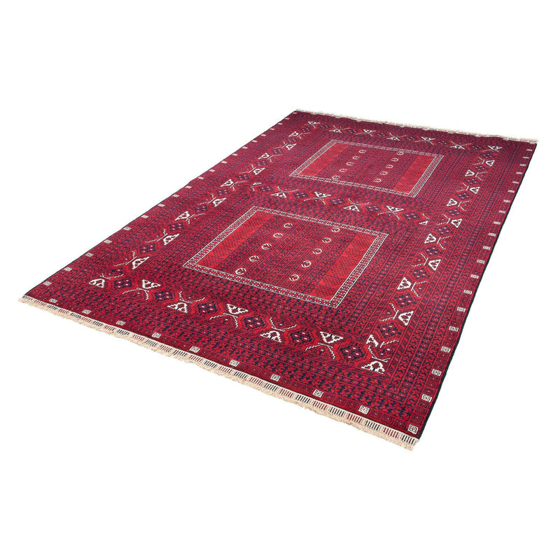 Turkaman Rug - 233 x 157 cm - dark red