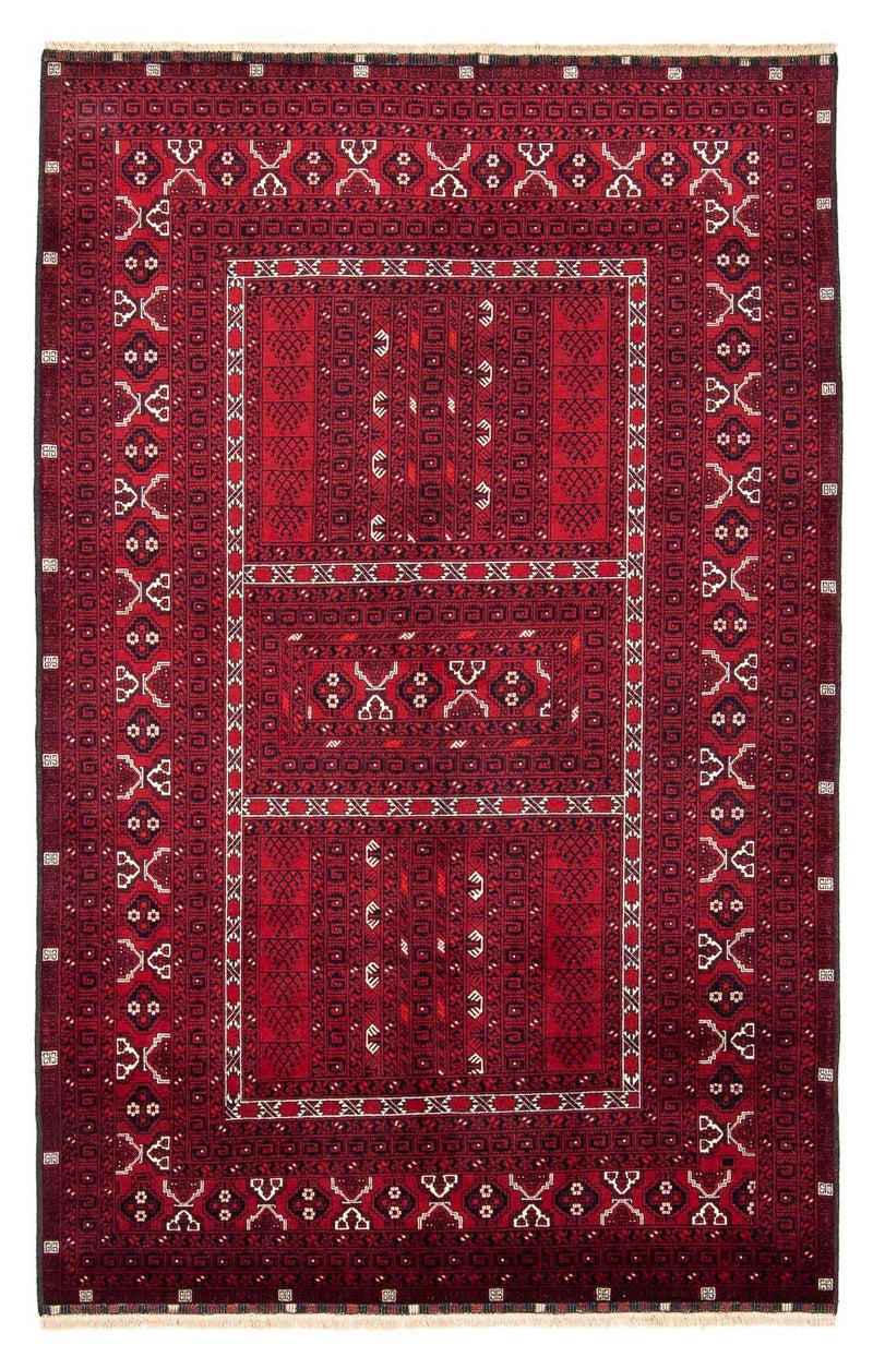 Turkaman Rug - 246 x 157 cm - dark red