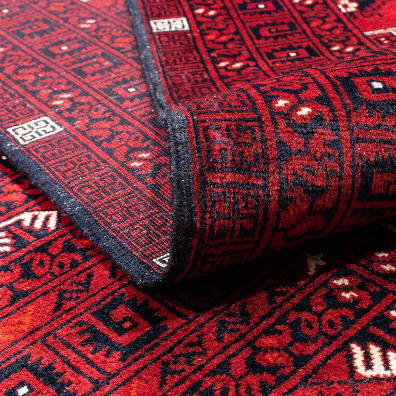 Turkaman Rug - 246 x 157 cm - dark red
