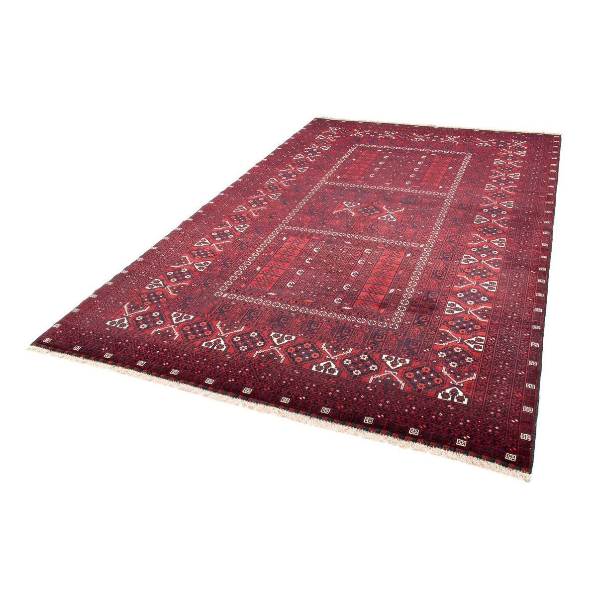 Turkaman Rug - 252 x 160 cm - dark red