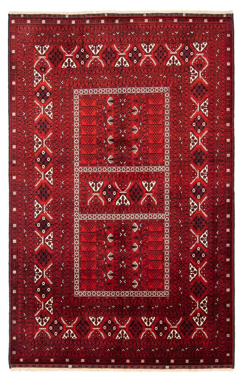 Turkaman Rug - 243 x 160 cm - dark red
