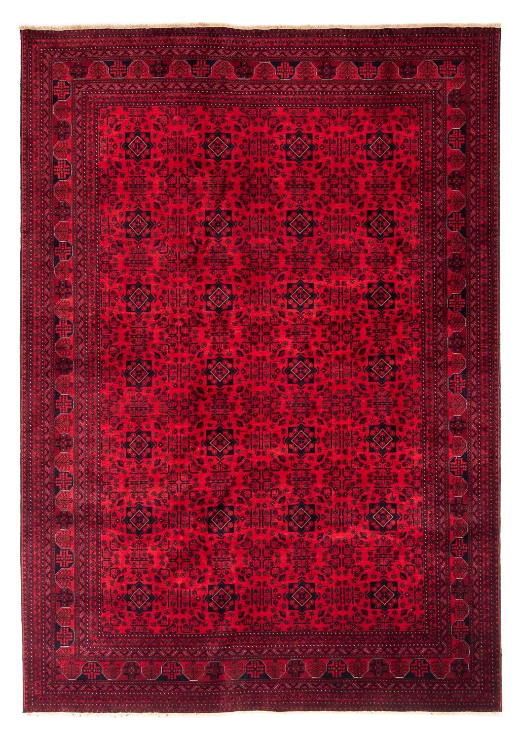 Afghan Rug - 287 x 202 cm - dark red